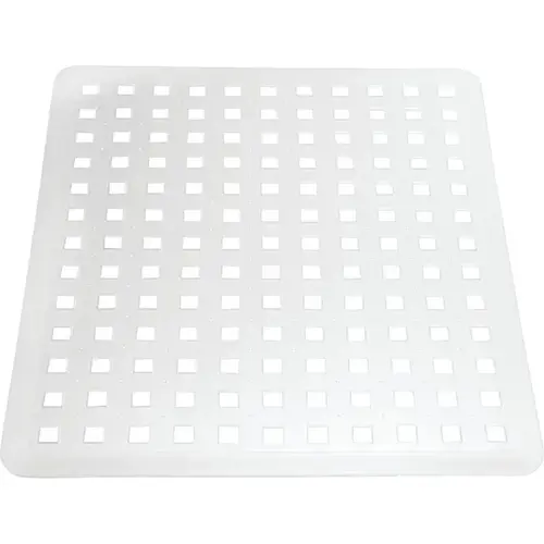 Sink Mat, 12-1/2 in L, 11 in W, 0.1 in Thick, PVC, Clear