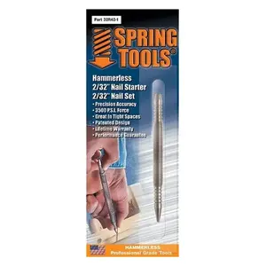 Spring Tools 32R42-1 Nail Set and Nail Starter, 2/32 in Tip Silver