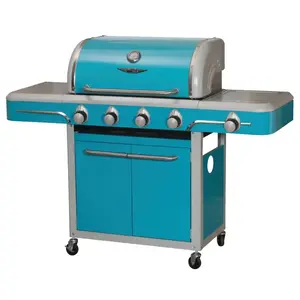 Bull Outdoor Products 79006 Gas Grill, 12000 Btu BTU, 4 -Burner, Stainless Steel Body, Vintage Blue