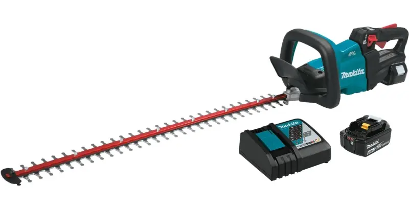 Makita Cordless Hedge Trimmer Kit 5 Ah 18 V Battery Lithium-Ion Battery 0.375 in Cutting Capacity Teal XHU08T Makita Cordless Hedge Trimmer Kit 5 Ah 18 V Battery Lithium-Ion Battery 0.375 in Cutting Capacity Teal XHU08T
