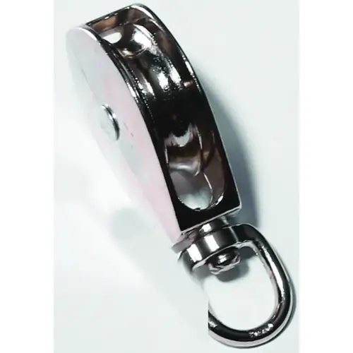 Rope Pulley, 5/32 in Rope, 25 lb Working Load, 1/2 in Sheave, Nickel Rope Pulley, 5/32 in Rope, 25 lb Working Load, 1/2 in Sheave, Nickel