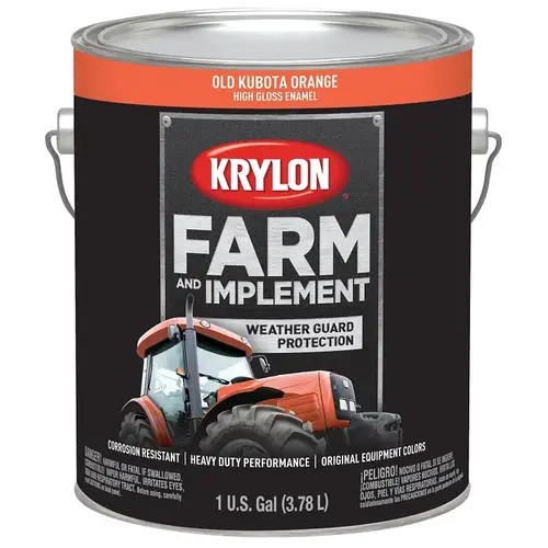 Farm and Implement Paint, High-Gloss, Old Kubota Orange, 1 gal - pack of 4 Farm and Implement Paint, High-Gloss, Old Kubota Orange, 1 gal - pack of 4