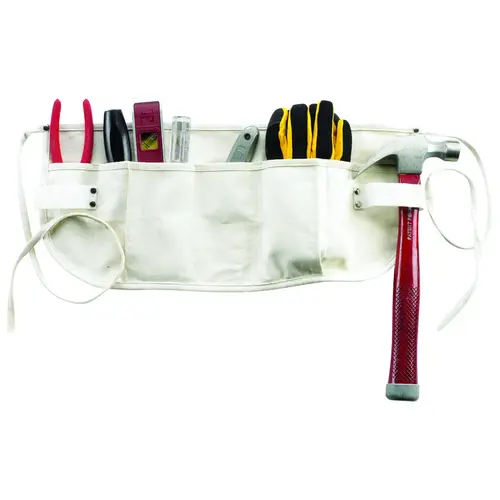 Tool Works Series Waist Apron, 29 to 50 in Waist, Cotton, Off-White, 5-Pocket Tool Works Series Waist Apron, 29 to 50 in Waist, Cotton, Off-White, 5-Pocket