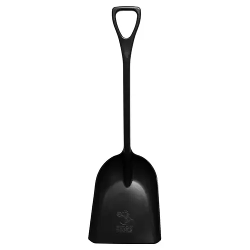 25 In. Poly D-Grip Handle Plastic Scoop Shovel Black