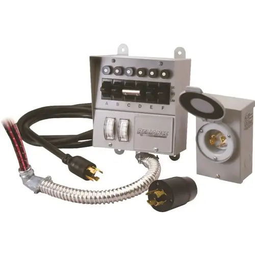 Pro/Tran 31406CRK Transfer Switch Kit, 1 -Phase, 60 A, 120/250 V, 7 -Circuit, 6 -Breaker Powder-Coated