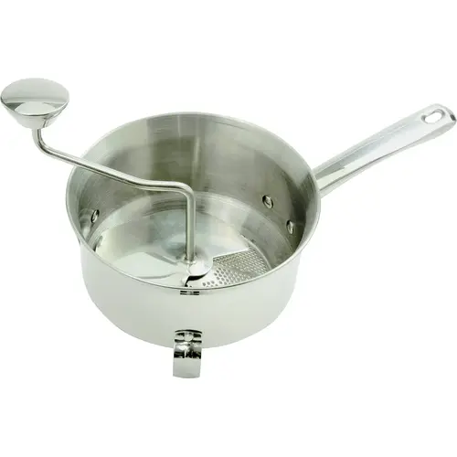 Food Mill, 2 qt Capacity, Stainless Steel Silver Food Mill, 2 qt Capacity, Stainless Steel Silver