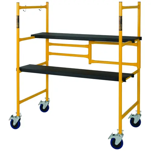 Portable Scaffold, 9 ft H Adjustment, 500 lb Powder Coated Portable Scaffold, 9 ft H Adjustment, 500 lb Powder Coated