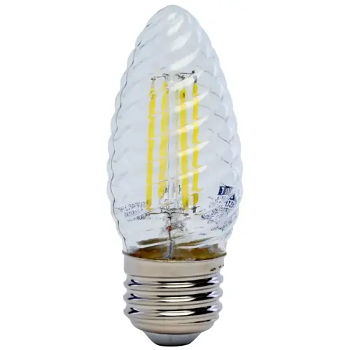 LED Bulb, Decorative, F15 Lamp, 60 W Equivalent, E26 Lamp Base, Dimmable, Clear LED Bulb, Decorative, F15 Lamp, 60 W Equivalent, E26 Lamp Base, Dimmable, Clear