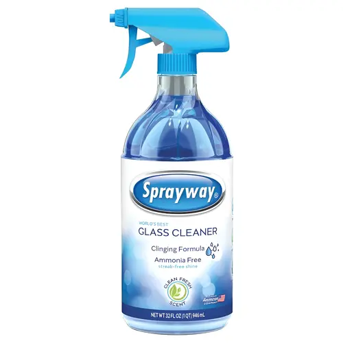 Glass Cleaner, 32 oz Bottle, Liquid, Fresh, Blue