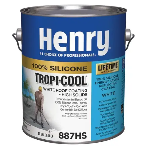 Tropi-Cool Series Roof Coating, White, 0.9 gal Pail, Liquid