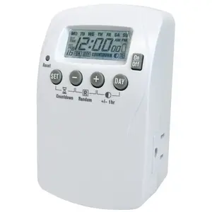 PowerZone TNDHD002 TIMER INDR 7DAY XHD 2OUT DGITL White