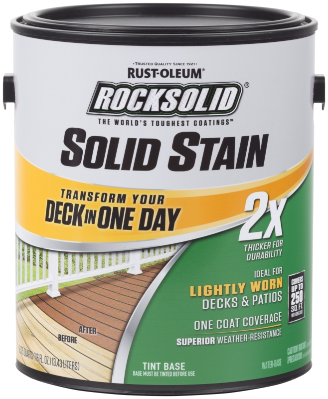Rust-Oleum 305799 RockSolid Tint Base Solid Deck Stain, 1 Gal. Black