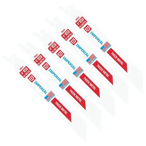 IB614 Reciprocating Saw Blade, 3/4 in W, 6 in L, 14 TPI, Bi-Metal Cutting Edge White - pack of 5 IB614 Reciprocating Saw Blade, 3/4 in W, 6 in L, 14 TPI, Bi-Metal Cutting Edge White - pack of 5