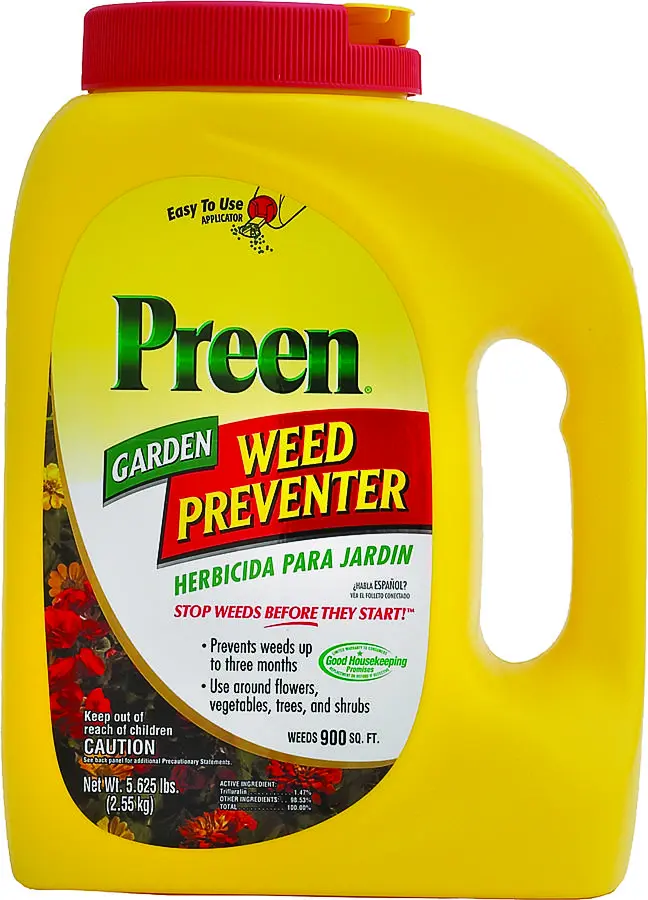 Preen Weed Preventer Granular 5-5/8 lb Bottle 2463795 Preen Weed Preventer Granular 5-5/8 lb Bottle 2463795