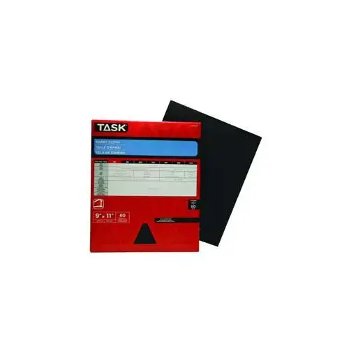 Sanding Sheet, 11 in L, 9 in W, Very Fine, 150 Grit, Emery Abrasive, Cloth Backing