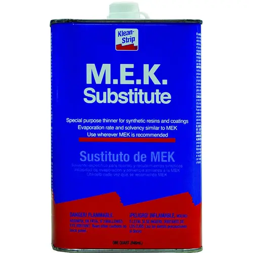Methyl Ethyl Ketone Substitute, Liquid, 1 qt Metal Can Clear Methyl Ethyl Ketone Substitute, Liquid, 1 qt Metal Can Clear