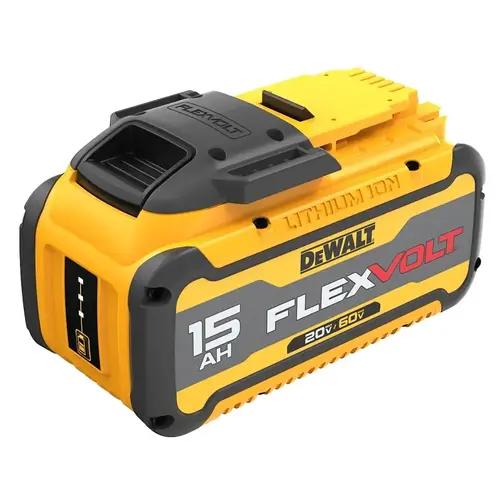 FLEXVOLT Cordless Battery Pack, 20/60 V Battery, 15 Ah, Includes: 3 LED Fuel Gauge Charge Indicator FLEXVOLT Cordless Battery Pack, 20/60 V Battery, 15 Ah, Includes: 3 LED Fuel Gauge Charge Indicator
