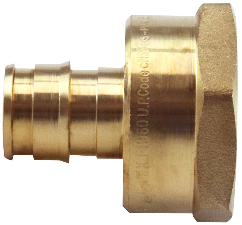 Apollo EPXFA1234 ExpansionPEX Series Reducing Pipe Adapter, 1/2 x 3/4 in, Barb x FNPT, Brass, 200 psi Pressure