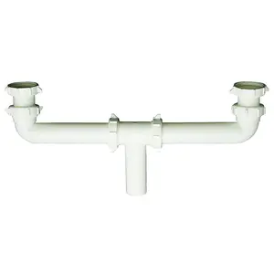 Plumb Pak PP20930 Center Outlet, 1-1/2 x 1-1/2 in, Slip, Plastic, White