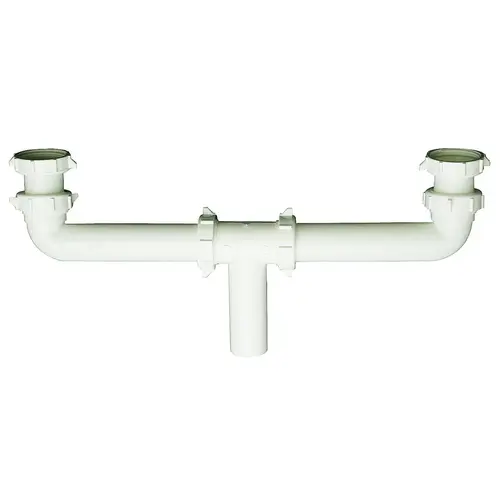 Center Outlet, 1-1/2 x 1-1/2 in, Slip, Plastic, White