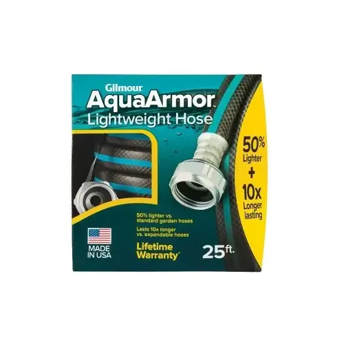 AquaArmor Lightweight Garden Hose, 25 ft L, Plastic Black AquaArmor Lightweight Garden Hose, 25 ft L, Plastic Black