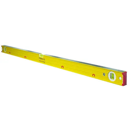 Box Beam Level, 48 in L, 3-Vial, Magnetic, Aluminum, Yellow Box Beam Level, 48 in L, 3-Vial, Magnetic, Aluminum, Yellow