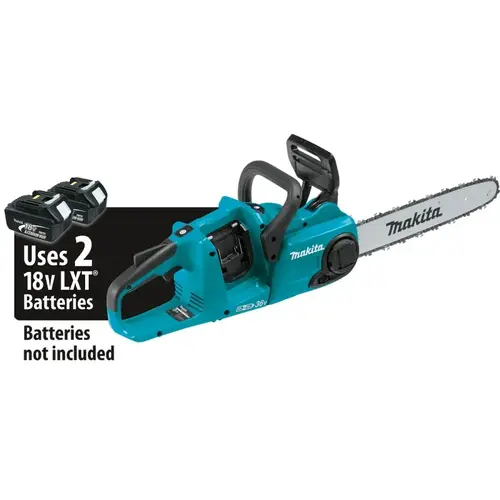 Chainsaw, 5 Ah, 36 V Battery, Lithium-Ion Battery, 14 in L Bar/Chain, 3/8 in Bar/Chain Pitch, Teal Chainsaw, 5 Ah, 36 V Battery, Lithium-Ion Battery, 14 in L Bar/Chain, 3/8 in Bar/Chain Pitch, Teal