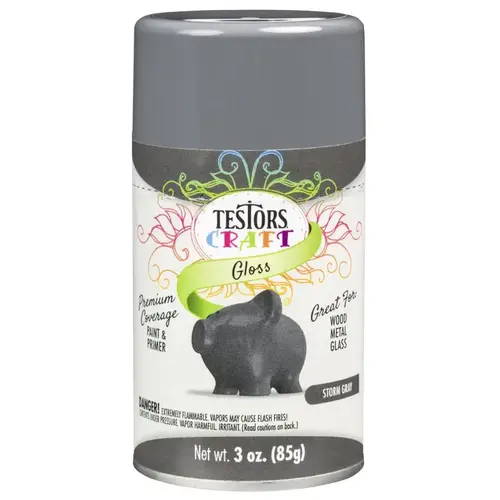 Craft Paint, Gloss, Storm Gray, 3 oz, Aerosol Can Craft Paint, Gloss, Storm Gray, 3 oz, Aerosol Can