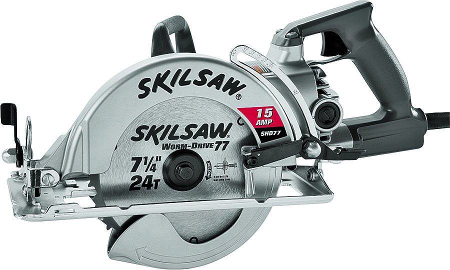 SKIL SPT77W-01 Worm Drive Saw, 15 A, 7-1/4 in Dia Blade, 0.812 in Arbor, 2-13/32 in D Cutting, 51 deg Bevel
