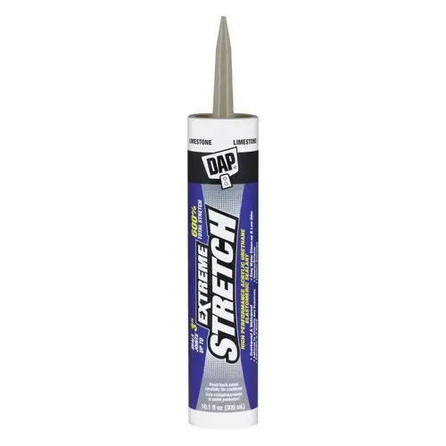 EXTREME STRETCH Premium Elastomeric Sealant, Limestone, 24 hr Curing, 40 to 100 deg F, 10.1 fl-oz EXTREME STRETCH Premium Elastomeric Sealant, Limestone, 24 hr Curing, 40 to 100 deg F, 10.1 fl-oz