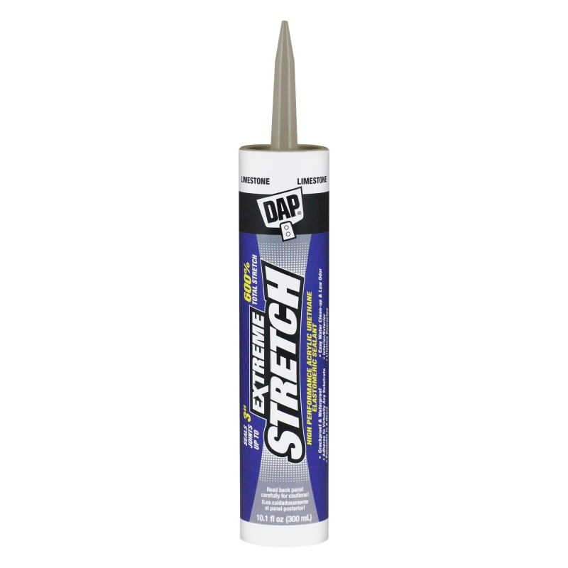 DAP 7079818714 EXTREME STRETCH Premium Elastomeric Sealant, Limestone, 24 hr Curing, 40 to 100 deg F, 10.1 fl-oz