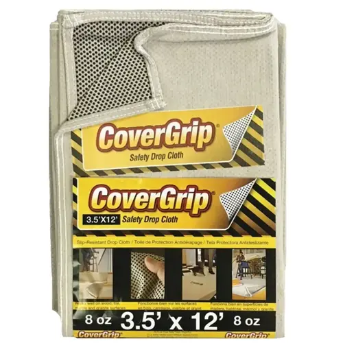 CoverGrip 351208/77357 Drop Cloth, 12 ft L, 3-1/2 ft W, Rubber Ivory CoverGrip 351208/77357 Drop Cloth, 12 ft L, 3-1/2 ft W, Rubber Ivory