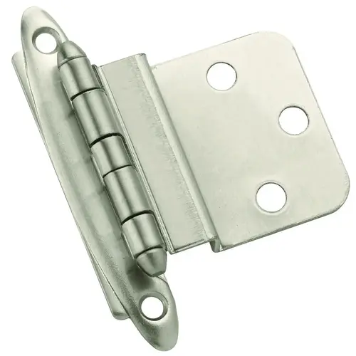 3/8" (10 mm) Inset Non Self Closing Face Mount Cabinet Hinge Satin Nickel Finish - Pair 3/8" (10 mm) Inset Non Self Closing Face Mount Cabinet Hinge Satin Nickel Finish - Pair