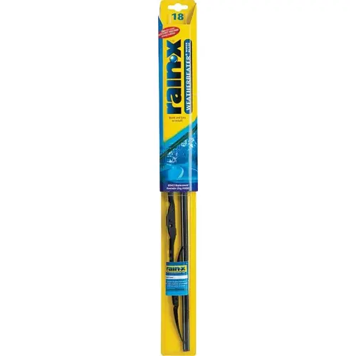 Weatherbeater Wiper Blade, 18 in, Spine Blade, Rubber/Stainless Steel Black Weatherbeater Wiper Blade, 18 in, Spine Blade, Rubber/Stainless Steel Black