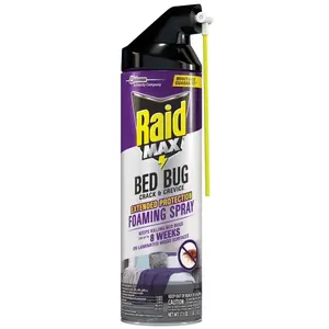 Raid Max 305739 Foaming Crack and Crevice Bed Bug Killer, 17.5 oz Aerosol Can Off-White - pack of 6