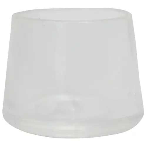 Leg Tip, Round, Plastic, Clear, 1 in Dia, 3/4 in H - pack of 24 Leg Tip, Round, Plastic, Clear, 1 in Dia, 3/4 in H - pack of 24