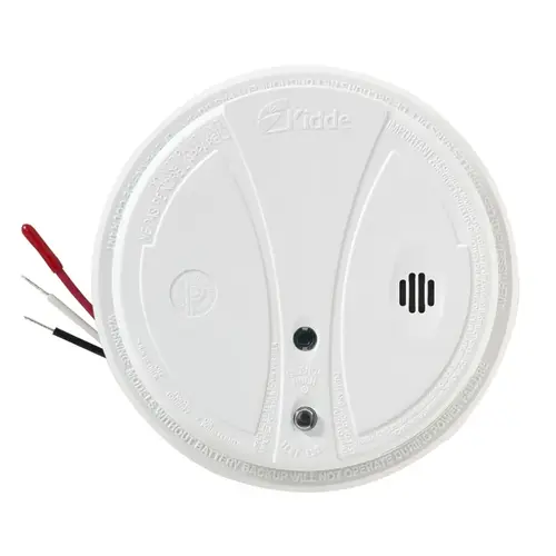 Smoke Alarm, 120 VAC, 60 Hz, 80 mA, Ionization Sensor, 10 ft Detection, 85 dB, Alarm: Audio, White