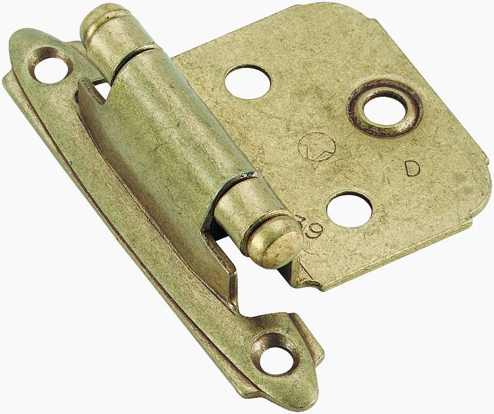 Amerock Variable Overlay Self Closing Face Mount Cabinet Hinge Burnished Brass Finish - Pair BPR3429BB