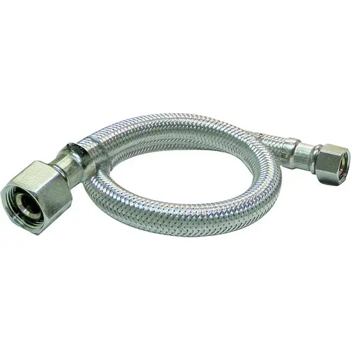 Faucet Supply Line EZ 3/8" Compression X 3/8" D Compression 12" Stainless Steel Faucet Supply Line EZ 3/8" Compression X 3/8" D Compression 12" Stainless Steel