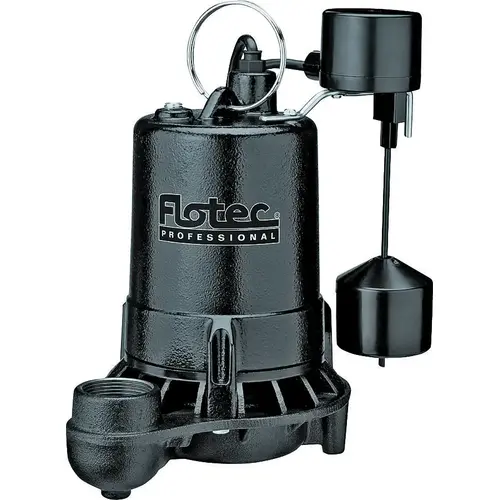 Professional Series Sump Pump, 1-Phase, 7 A, 115 V, 0.75 hp, 1-1/2 in Outlet, 25 ft Max Head, 1800 gph Professional Series Sump Pump, 1-Phase, 7 A, 115 V, 0.75 hp, 1-1/2 in Outlet, 25 ft Max Head, 1800 gph