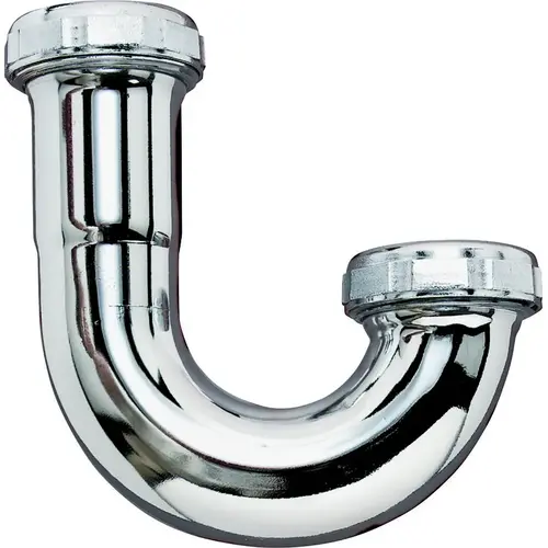 J-Bend, 1-1/2 in, Brass, Chrome
