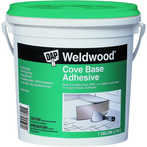 DAP Cove Base Adhesive, Off-White, 1 gal, Can