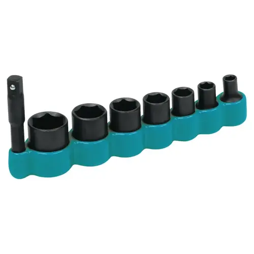 Impact Socket Set, 1/4 in Drive, 6-Point, Steel, Black Oxide Impact Socket Set, 1/4 in Drive, 6-Point, Steel, Black Oxide