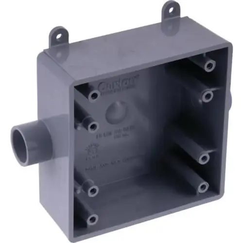 1/2" Switch Box, 2 -Gang, 2 -Outlet, PVC, Gray 1/2" Switch Box, 2 -Gang, 2 -Outlet, PVC, Gray