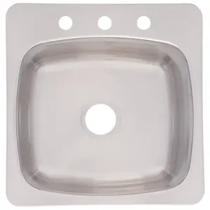 Franke FSL2020-3 Utility Sink, 20 ga Capacity, Rectangle Bowl, 3-Deck Hole, 20.2 in OAW, 20.6 in OAH, Stainless Steel Silk