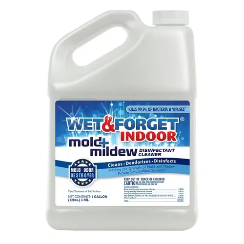 Mold and Mildew Disinfectant Cleaner, 128 oz, Liquid, Bland, Clear
