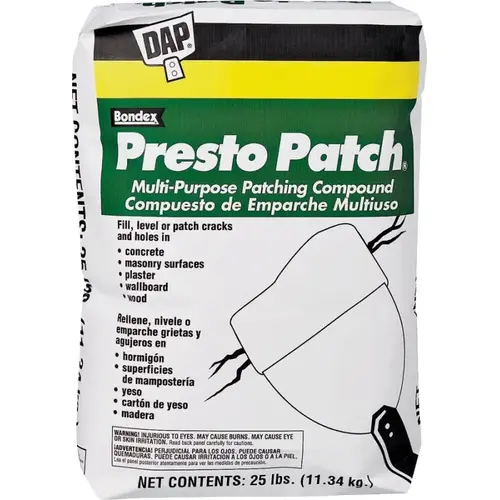 Presto Patch Patching Compound, White, 25 lb Bag Presto Patch Patching Compound, White, 25 lb Bag