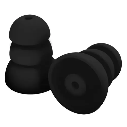 ComforTiered Series Replacement Plugs, 26 dB NRR, Silicone Ear Plug, Black Ear Plug