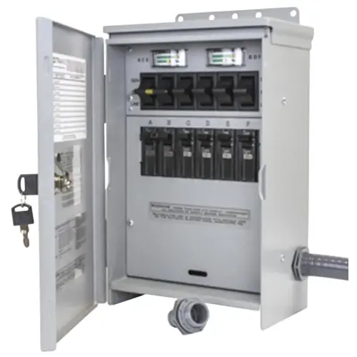 Pro/Tran 2 Transfer Switch, 1 -Phase, 30/60 A, 125/250 V, 6, 3 -Circuit, 6 -Breaker Powder-Coated