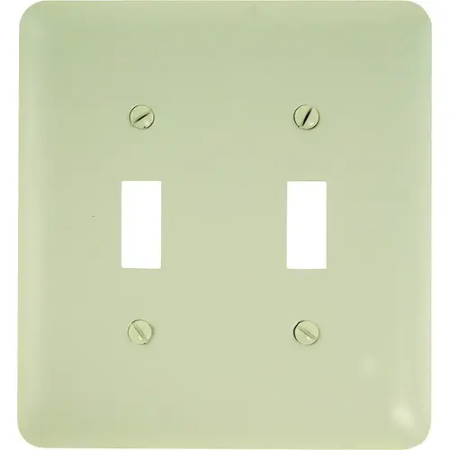 Wallplate, 5 in L, 4-5/8 in W, 2 -Gang, Steel, Light Almond